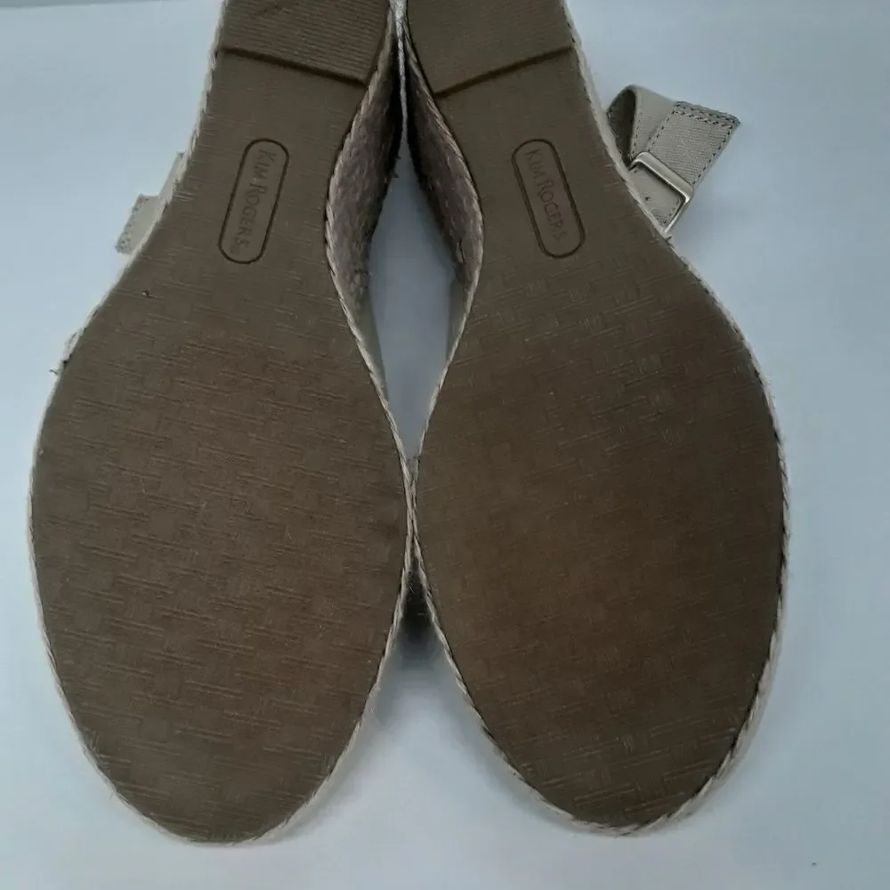 Kim Rogers Duann Espadrille Wedge Ultra Comfort Sandals Size 9,5 Great Condition